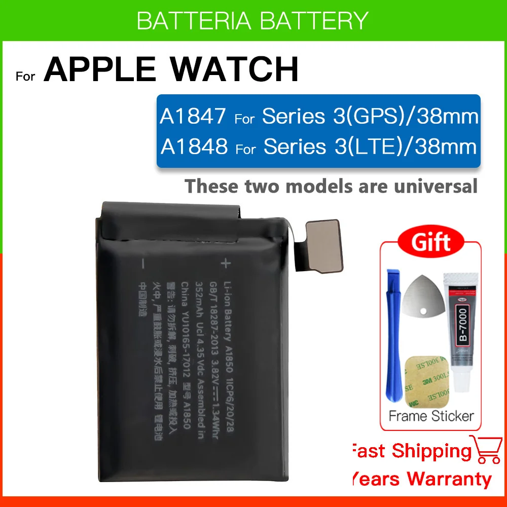 סוללה מקורית עבור Apple Watch Series SE 1 2 3 4 5 6 7 8 Bateria עבור IWatch S1 S2 S3 LTE S4 S5 S6 S7 S8 38/40/41/42/44/45/49mm
