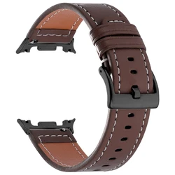 Premium Leather Strap - Elegant Quick Release Watch Band for Watch 8 40mm44mm46mm (Dark Brown - Black)