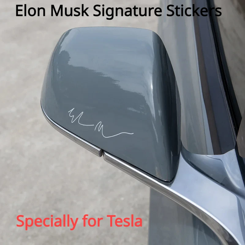

For Tesla Model 3 Y Car Sticker Elon Musk Signature Stickers Model S Model X Logo Stickers Emblems Auto Decoration Accessories