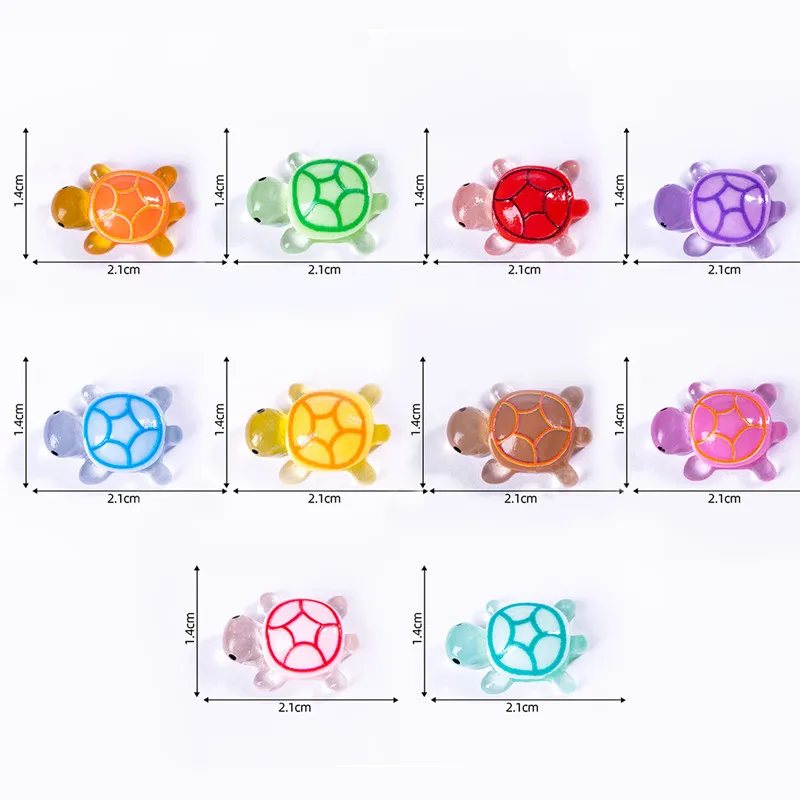 야광 귀여운 3D 거북이 탈부착 신발 참 장식 발광 클립 10개 (핫세일) 비치 샌들용