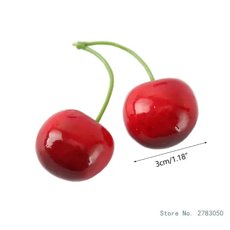 Artificial Cherry Fruit Decorations False Fruit Model artificial fruits and vegetables 10 Pair