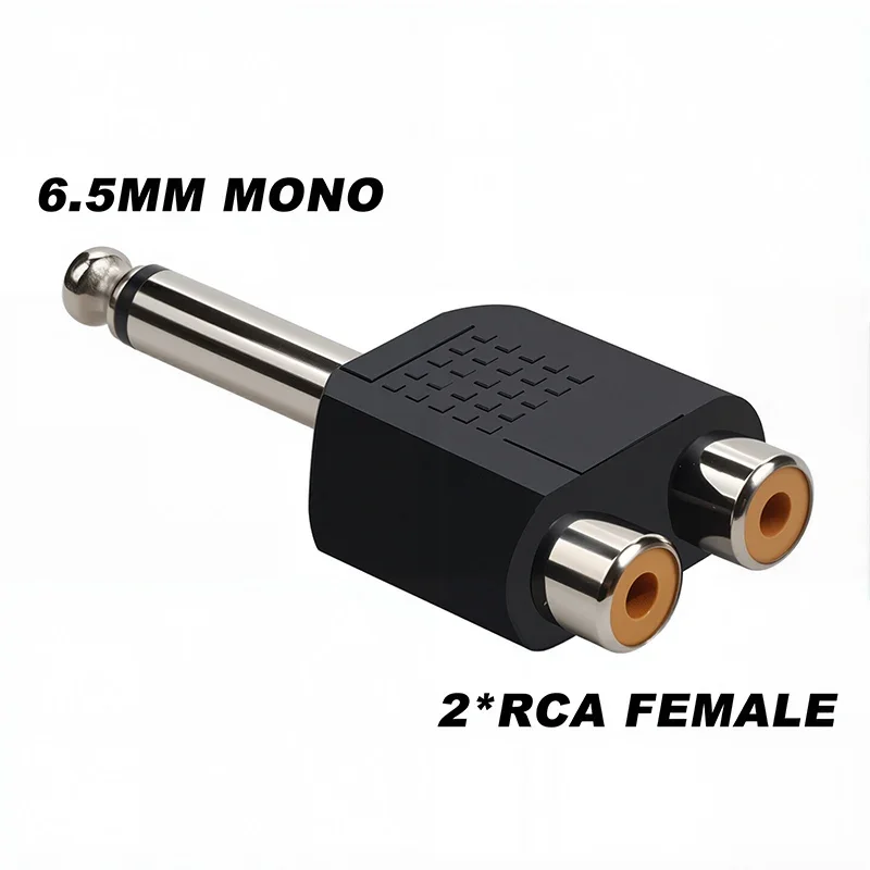 5Pcs 6.5/6.35mm Mono Stereo Audio Adapter TS Interconnect 1/8" 1/4" Male Plug To RCA Female Jack Connector Converter_voghion.com