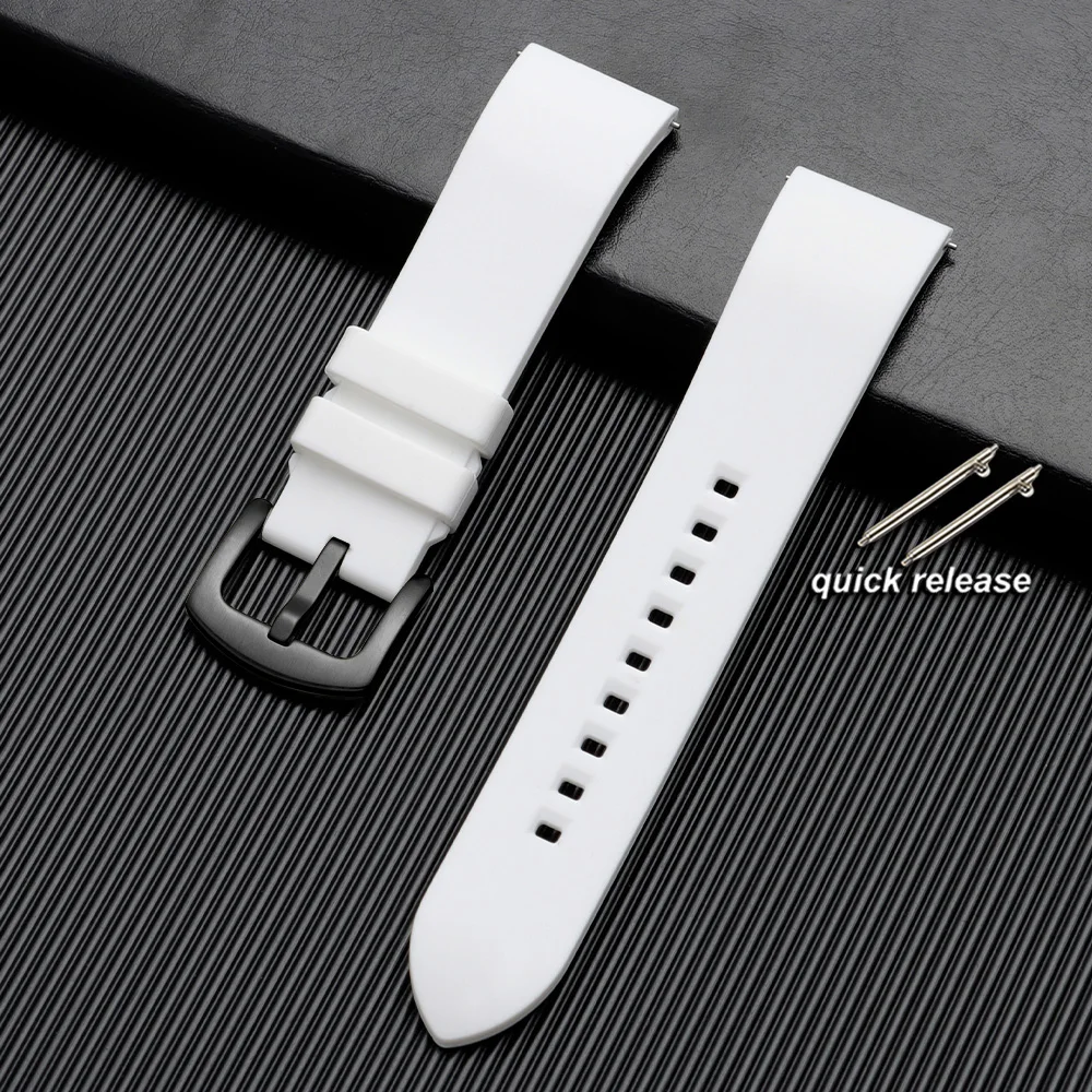 Quick Release Waterproof Silicone Sports Watchband - Soft Rubber Strap