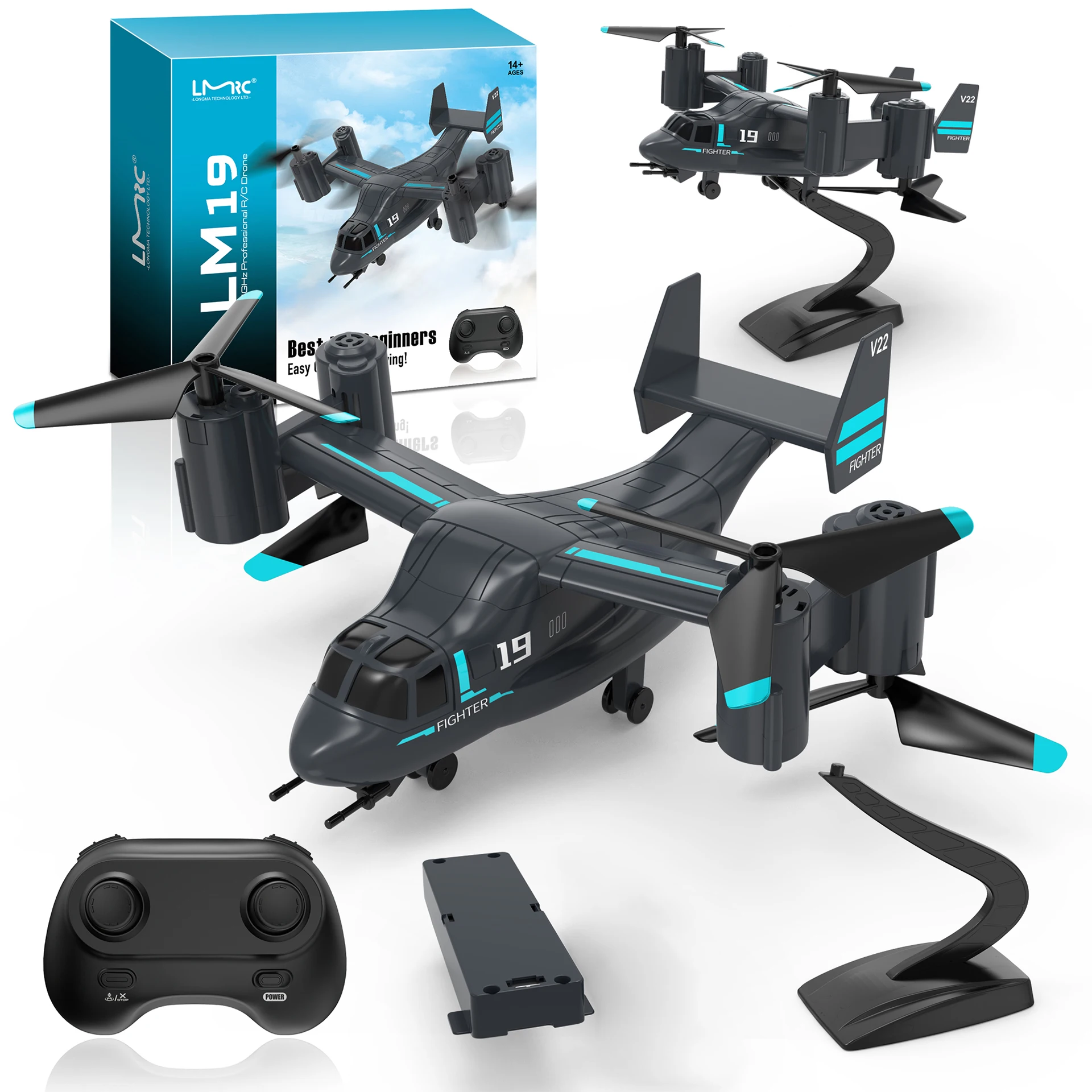 Brushless Remote Control Helicopter Drone With Camera RC Fighter Plane UAV 2 IN 1 Land Air Dual Mode Aircraft Children's Toys 5