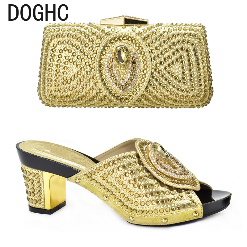 

Italian Ladies Shoes and Bags To Match Set Decorated with Rhinestone Plus Size Shoes Women Heel Women Shoes and Bag Set In Italy