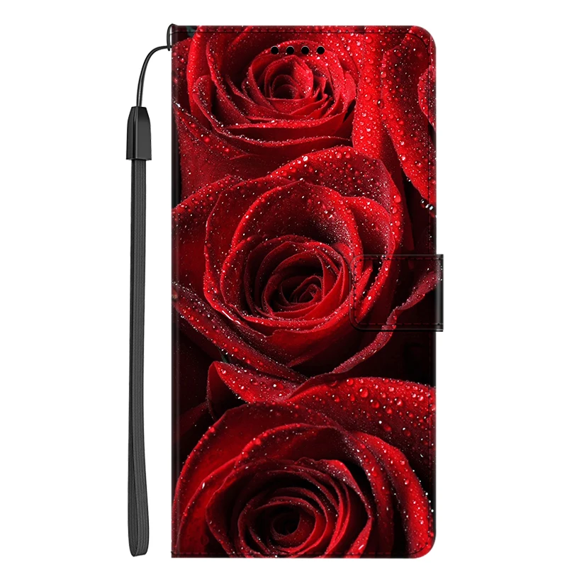 Elegant Marble Leather Flip Cover with Magnetic Wallet and Stand