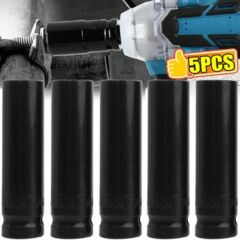 1/2" Deep Impact Socket Steel Electric Allen Drive Metric Wrench Sockets for Home Car Repair Removing Tire Screws Power Tools