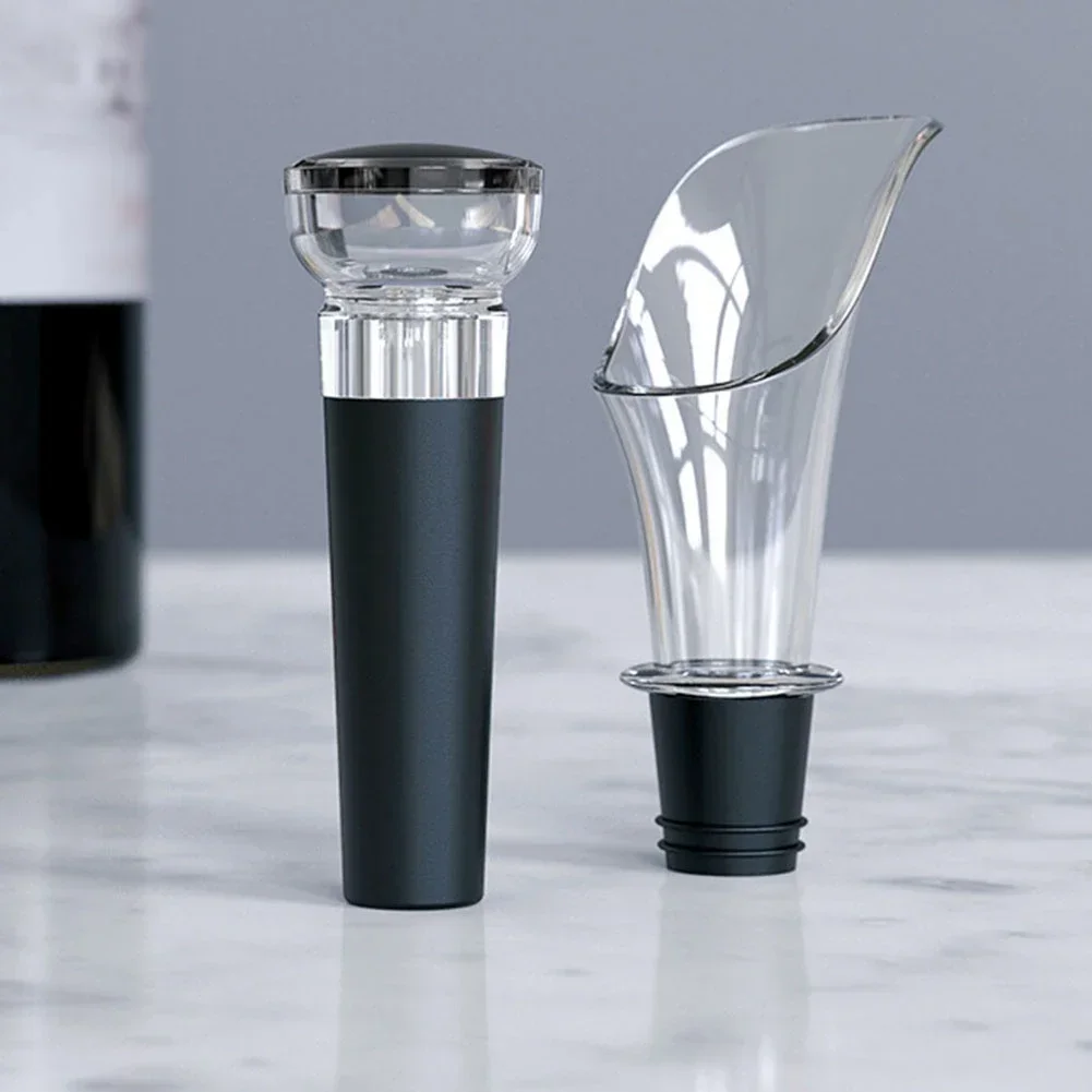 Air Pressure Bottle Opener Set With Foil Cutter,Wine Pourer And Vacuum Stopper! ABS Straight Cylinder Air Pressure Bottle Opener