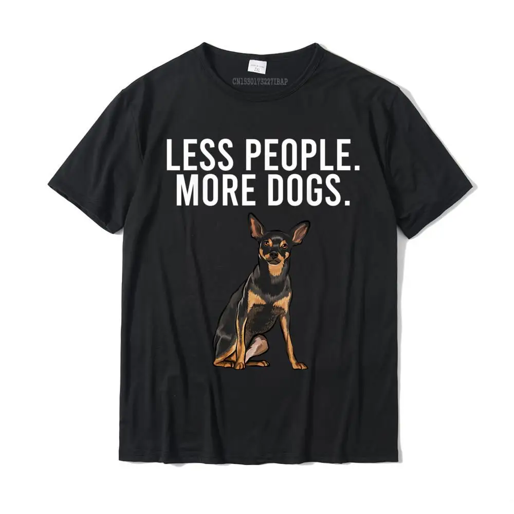 Meno Persone Più Cani Miniature Pinscher Divertente Introvert T-Shirt Cotone Adulto Top T-Shirt Normali Top E Tees Rife Geek