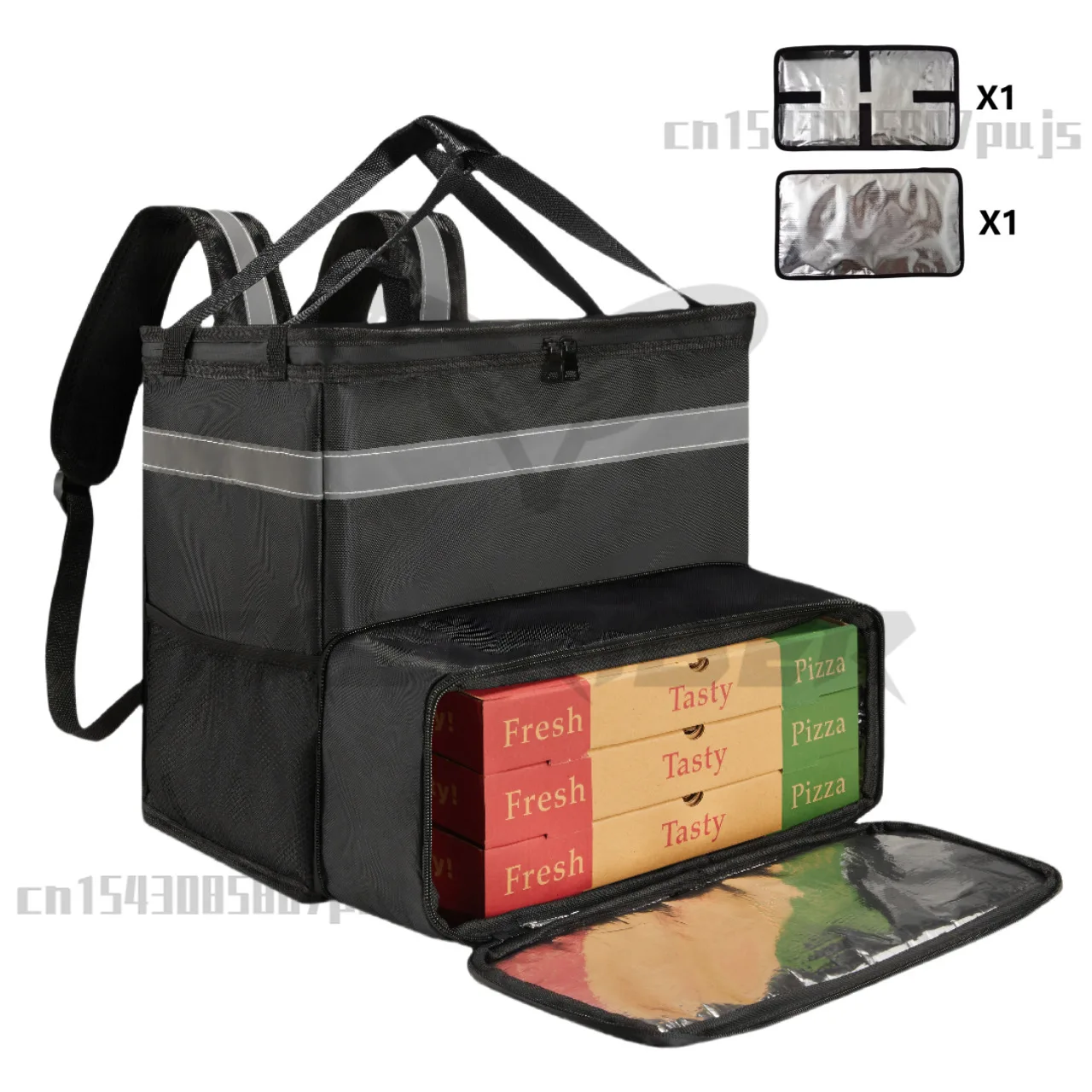 Pizza Delivery Backpack Expandable Carry Hot or Cold Food Lightweight Reflective Strip Food Delivery Backpack Insulated lunch bag,lunch cooler bag,cooler bag