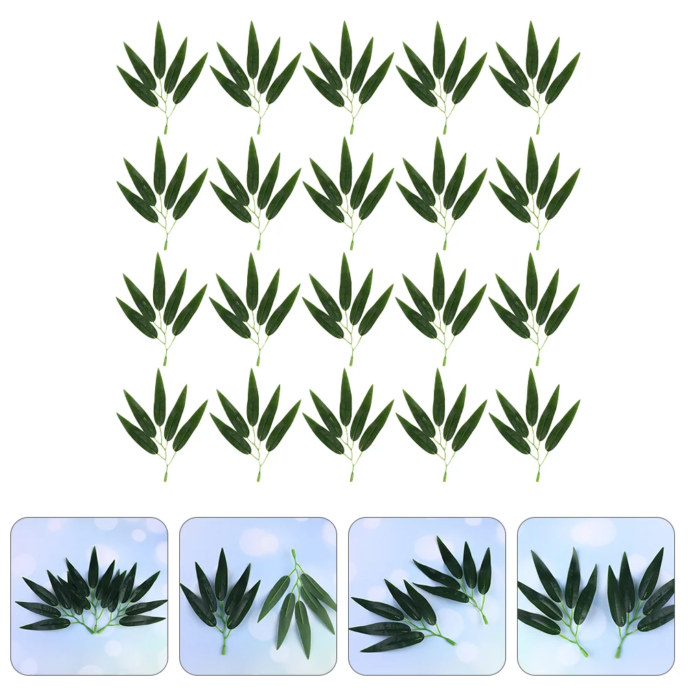 

Artificial Bamboo Leaf Simulation Plant Plastic Green Leaves Branches For Wedding Ornaments Office Decoration