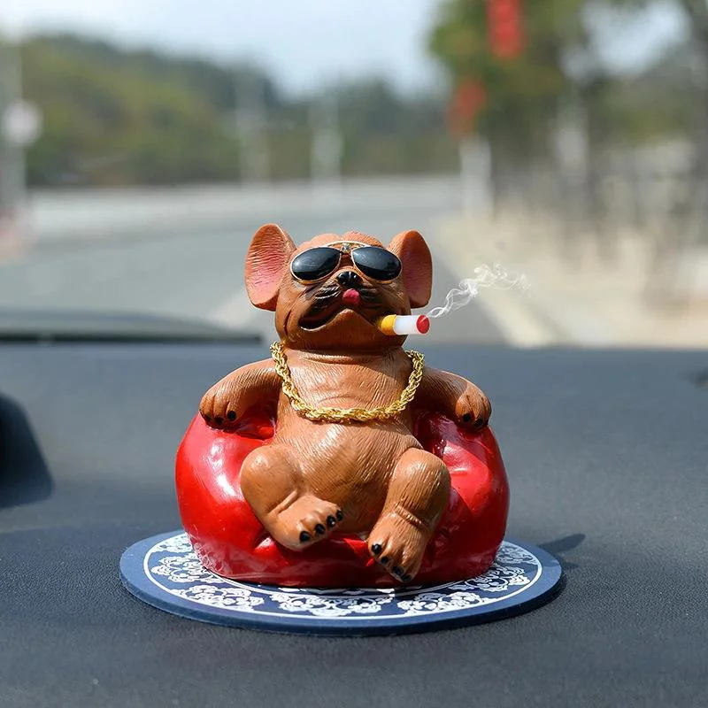 

Car Bulldog Ornament Domineering Sofa Dog Console Dashboard Creativity Animal Action Figure Auto Interior Accessories Decoration