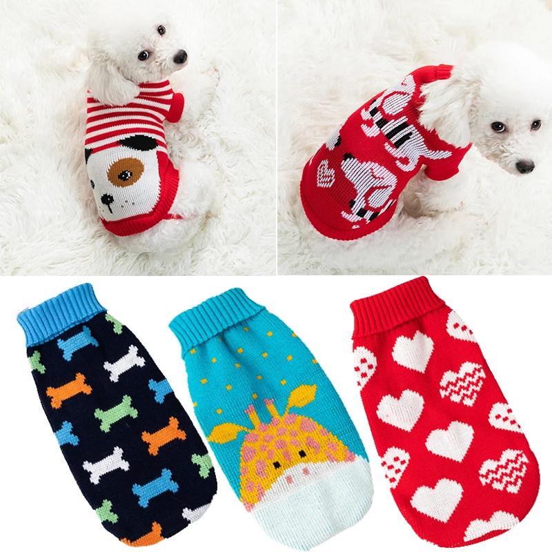 Warm Dog Clothes For Small Dog Coats Jacket Winter Clothes For Dogs Cats Clothing Cartoon Pet Sweater Costume Apparels Chihuahua