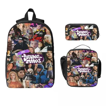 Young Miko Kids Backpack Lunch Box Pencil Boxes for Boys Girls Backpacks Lightweight School bag Bookbag Set 1