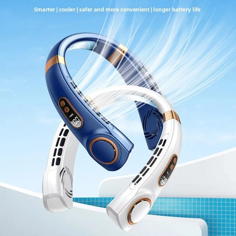 Neck Fan Rechargeable Personal Skincare Portable Fan Battery Operated Hands Free Wearable USB Neck Cooling Fan forIndoor Outdoor