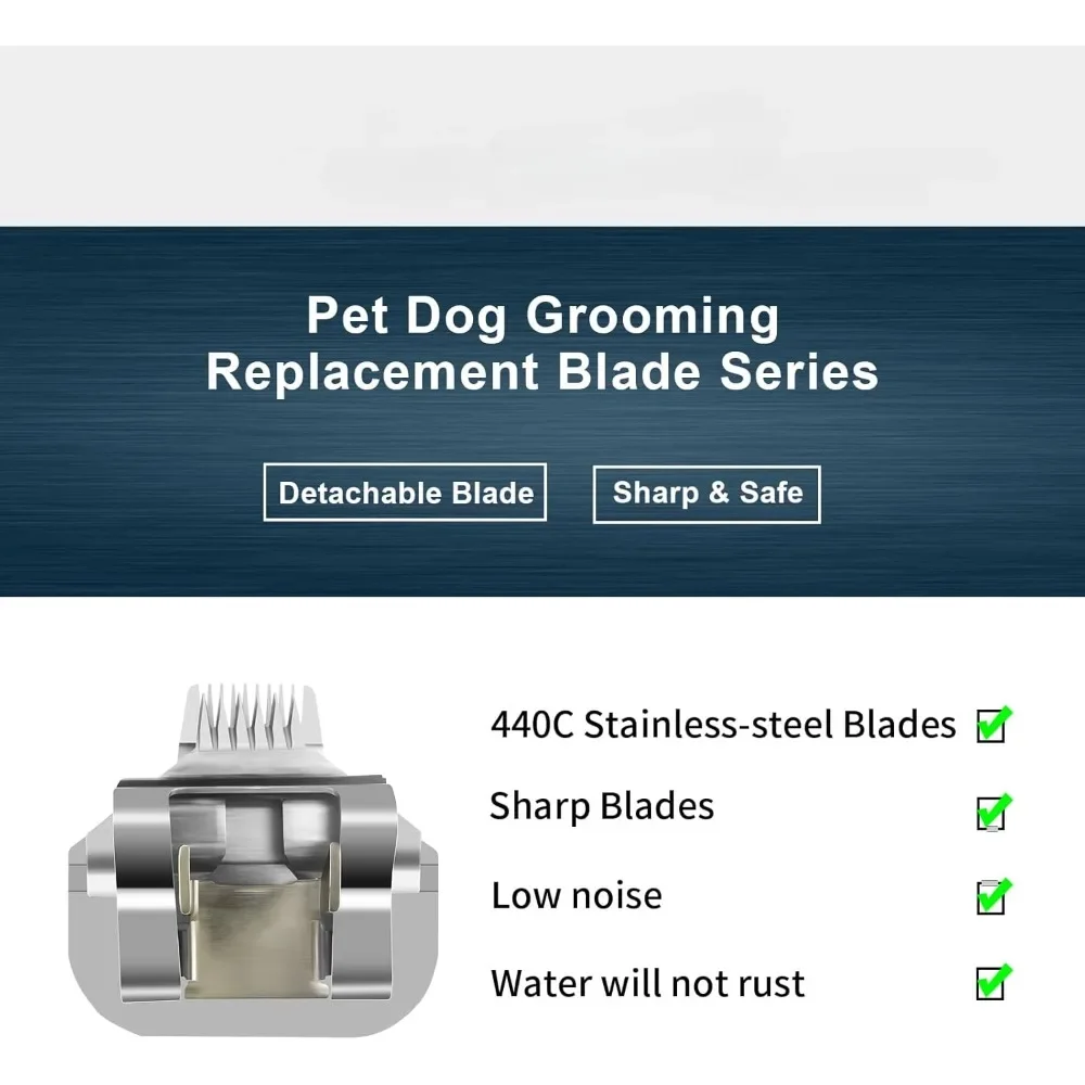 Pet Dog Grooming Detachable Blades 5/8 WIDE TOE Compatible with Andis,Oster A5,Wahl KM10 Clippers Cut Length 1/32-inch pet clipper,dog hair trimmer,pet hair trimmer,dog clipper,dog clipper blades