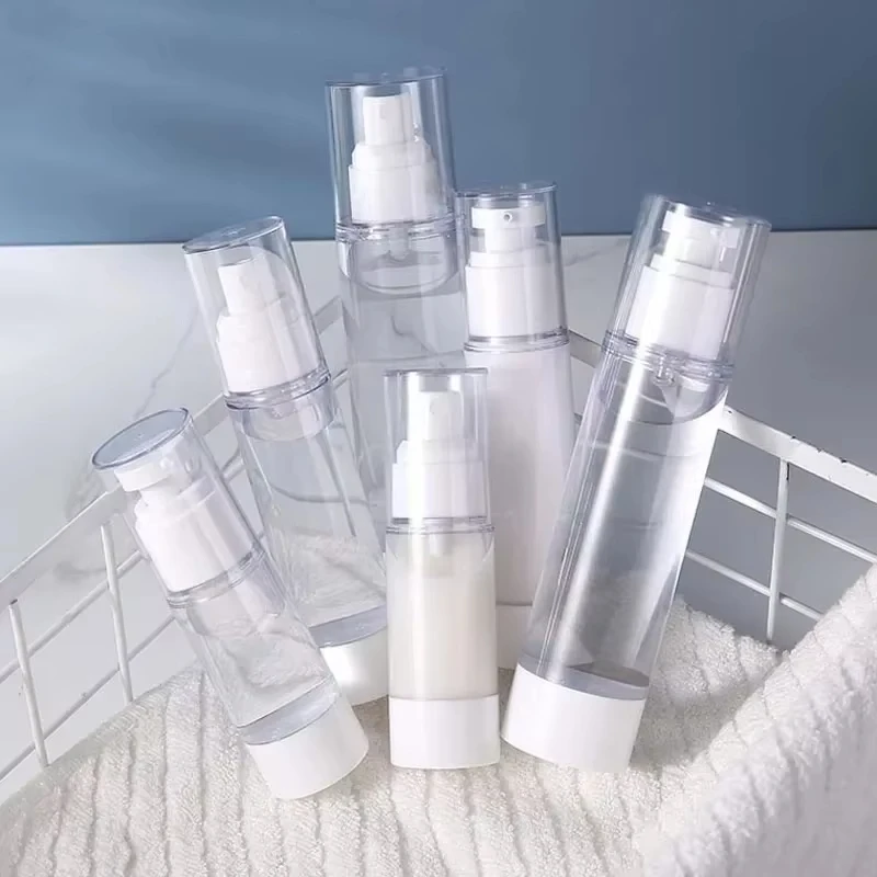 15ml 30ml 50ml 80ml 100ml 투명 에어리스 화장품 크림 펌프 병 여행용 디스펜서 크림 젤 로션 용기