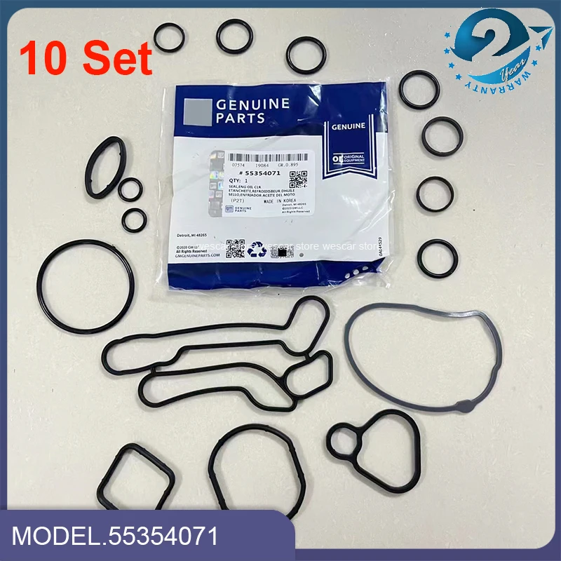 

10Sets Oil Cooler Gasket Seals Kit Fit For Chevrolet Cruze 1.6L 1.8L Sonic Astra Vauxhall Astra Insignia Zafira OEM# 55354071