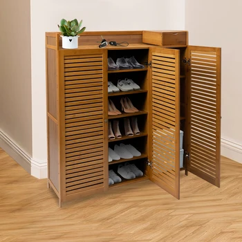 115cm Shoe Cabinet with Doors 30 Pairs Shoes Shoes Rack Home Storage Cabinet for Hall Entrance Corridor Livingroom Bedroom 1