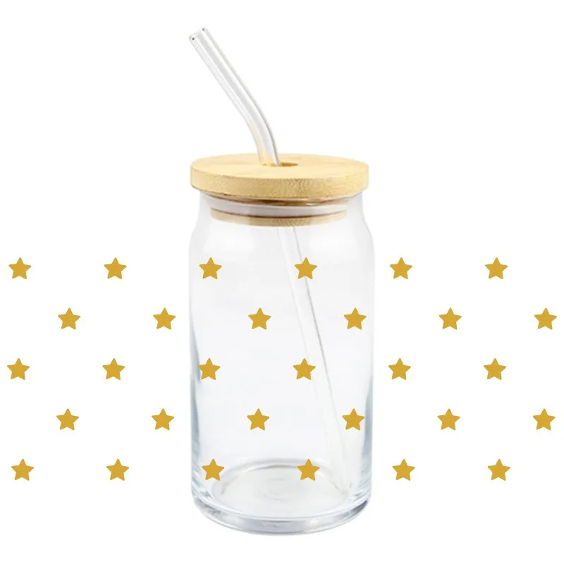 3D Stars And Moon UV DTF Transfer Sticker Magical And dreamlike Wraps Cup Waterproof Ramadan Decals High Quality