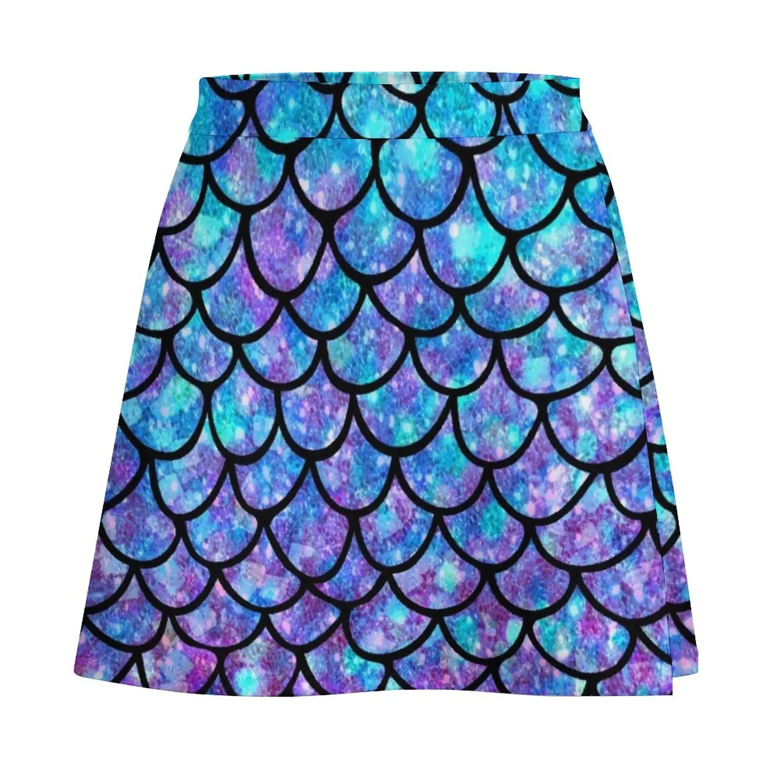 Purples & Blues Mermaid scales Mini Skirt Women's summer dress fairy core Evening dresses clothes for woman