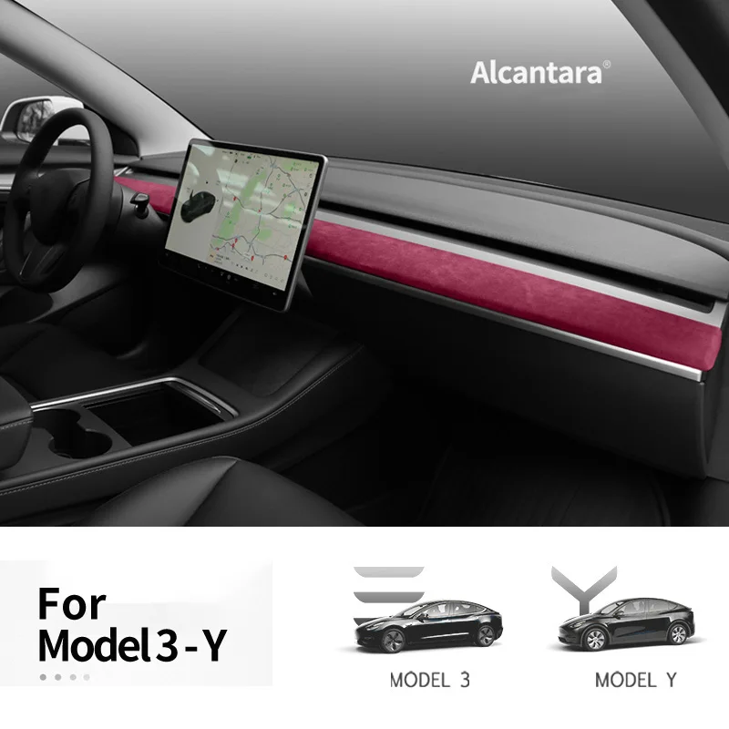schwarz) Alcantara Wildleder Lenkradabdeckung für Tesla Model 3 Y S X  Schwarz Rot Anti-Pelz-Passform O D Form Runde Form Einfache Installation 4  Jahreszeiten