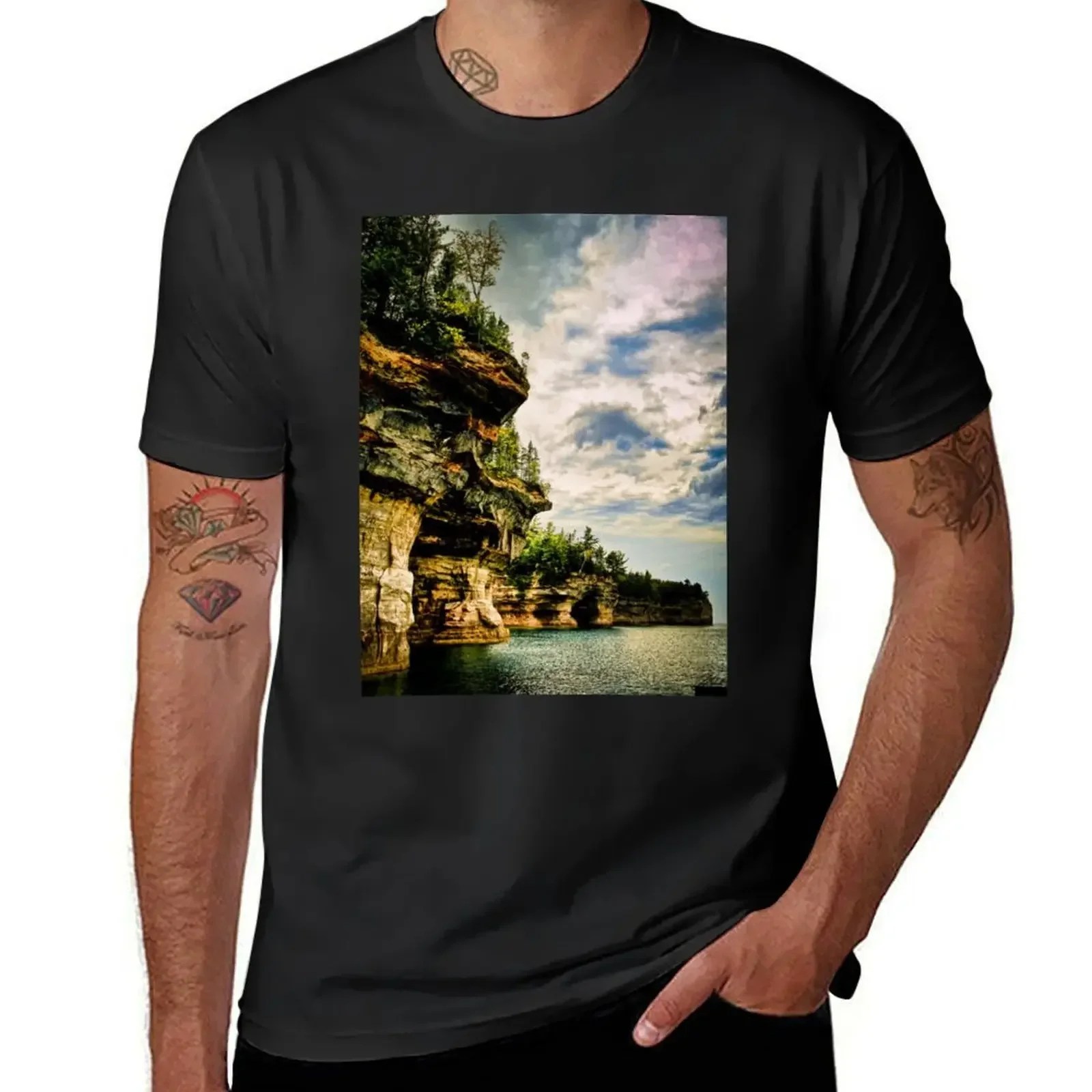 

Pictured Rocks T-shirt Aesthetic clothing quick-drying quick drying mens cotton t shirts