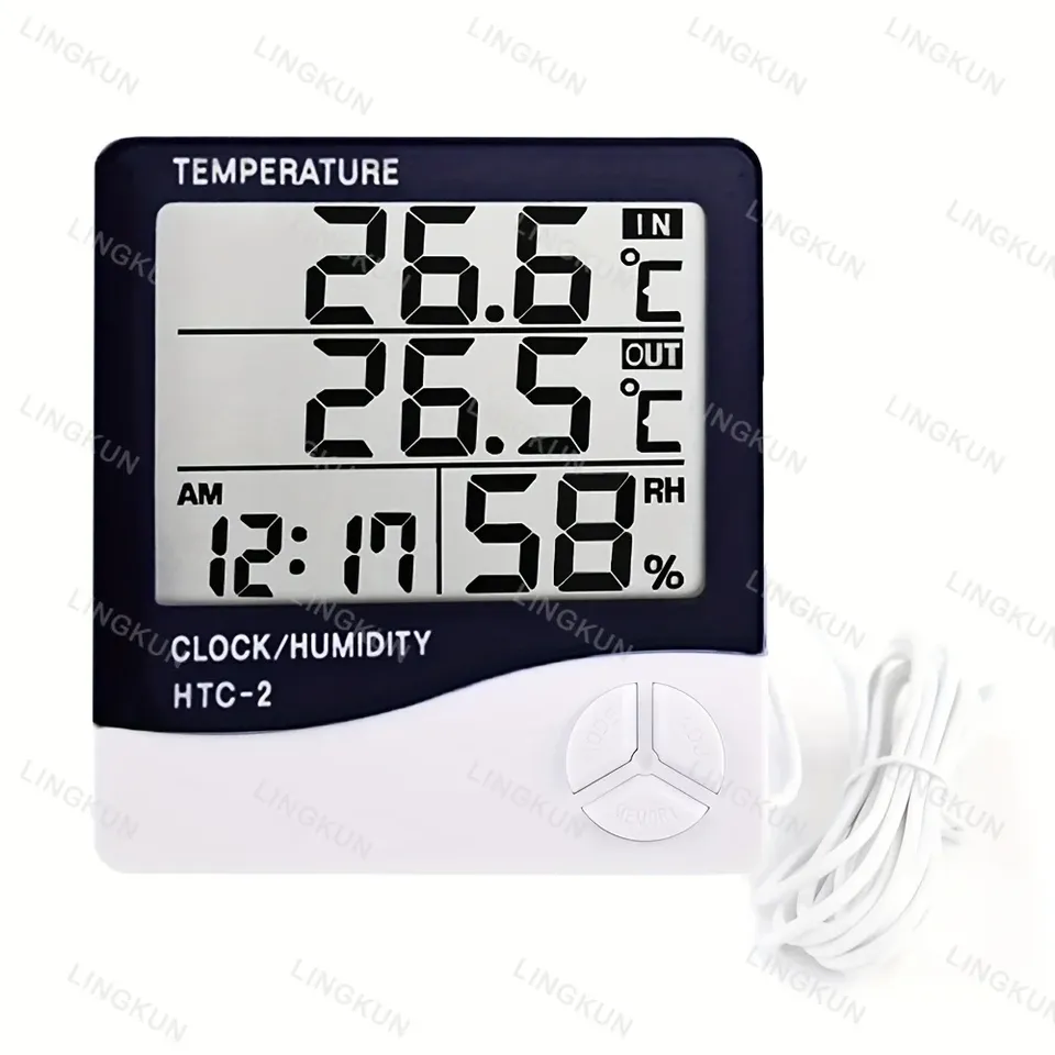 LCD Digital Household electronic temperature humidity meter Indoor Temperature Humidimeter Sensor Instrument Electronic Clock