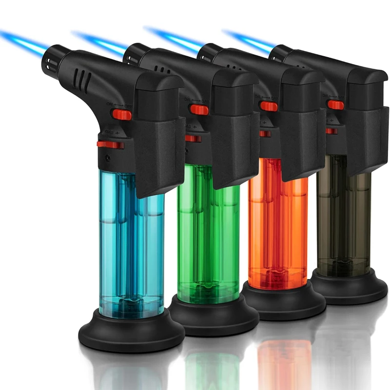 ไฟแช็คไฟฉาย 4 แพ็ค,เปลวไฟเจ็ท,ก๊าซบิวเทน,มินิไฟแช็คWindproofสําหรับเทียน,เตาผิง,ย่าง,ห้องครัว 2025 ใหม่ 1