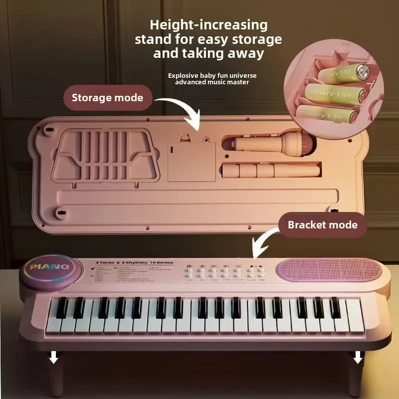 بيانو أطفال إلكتروني 37 مفتاح مع ميكروفون Uberwish