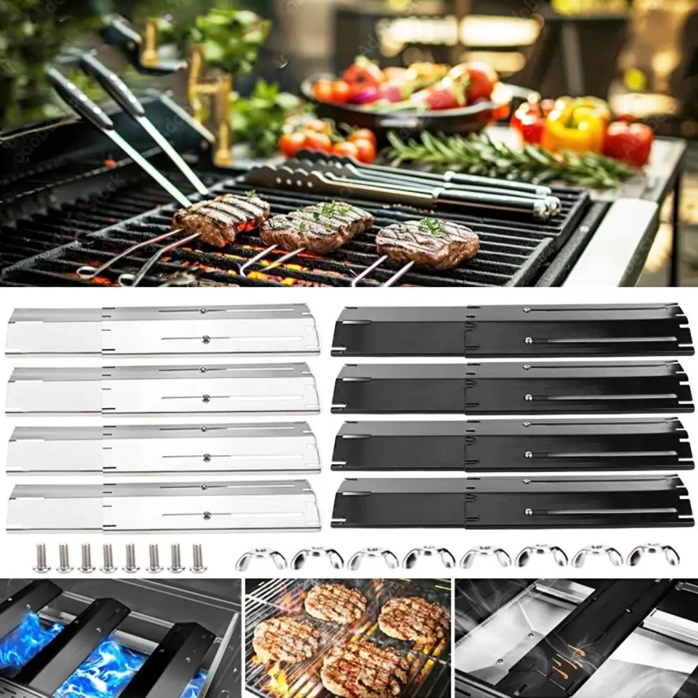 1 pcs Adjustable Grill Heat Plate Shield Heat Tent Replacement Parts For BBQ Gas Grill Plate Shield Tent Burner Cover