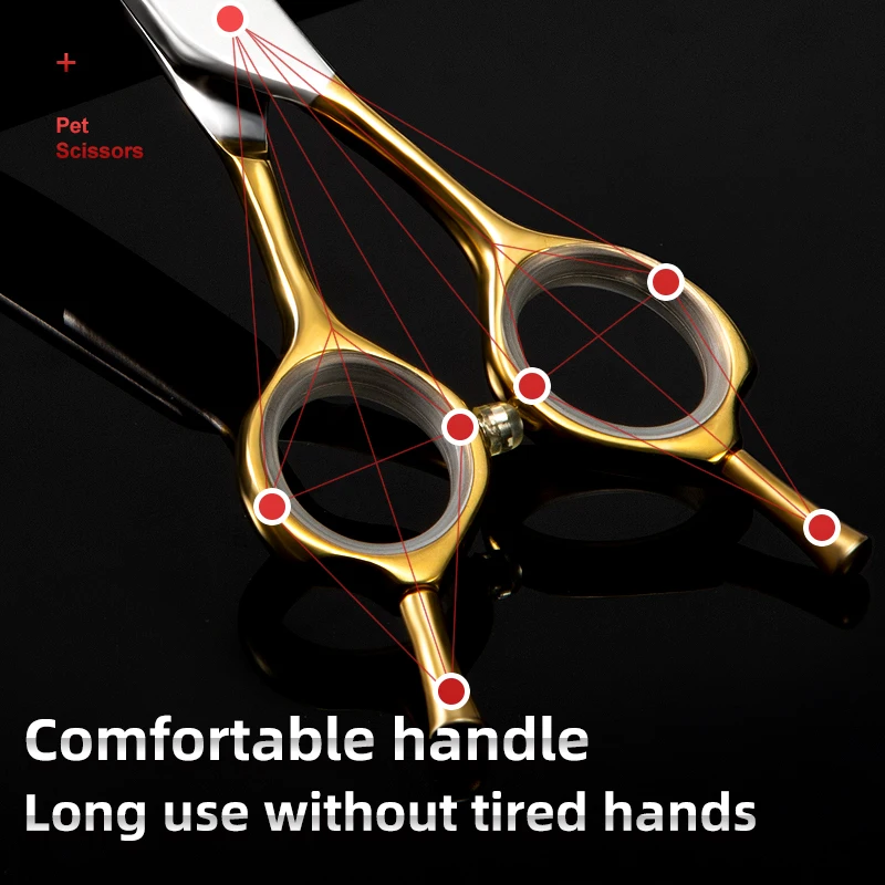 Professional pet scissors golden handle curved scissors warped trimming shears teddy dog groomer dog grooming scissors