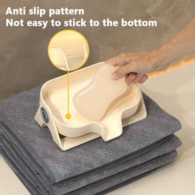 Új Elterelés Szappanos Edény Doboz Hordozható Csatorna Szappantartót Tok Állítható Divatos Lyukasztás Nélküli Wc Mosó Szappan Tálca Fürdőszoba Állvány - Image 5