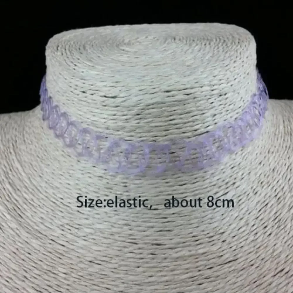 Choker Necklace Vintage Elastic Tattoo Choker Multi Color Fashion Retro Necklace Stretch Braided Fish Thread Gothic Jewellery