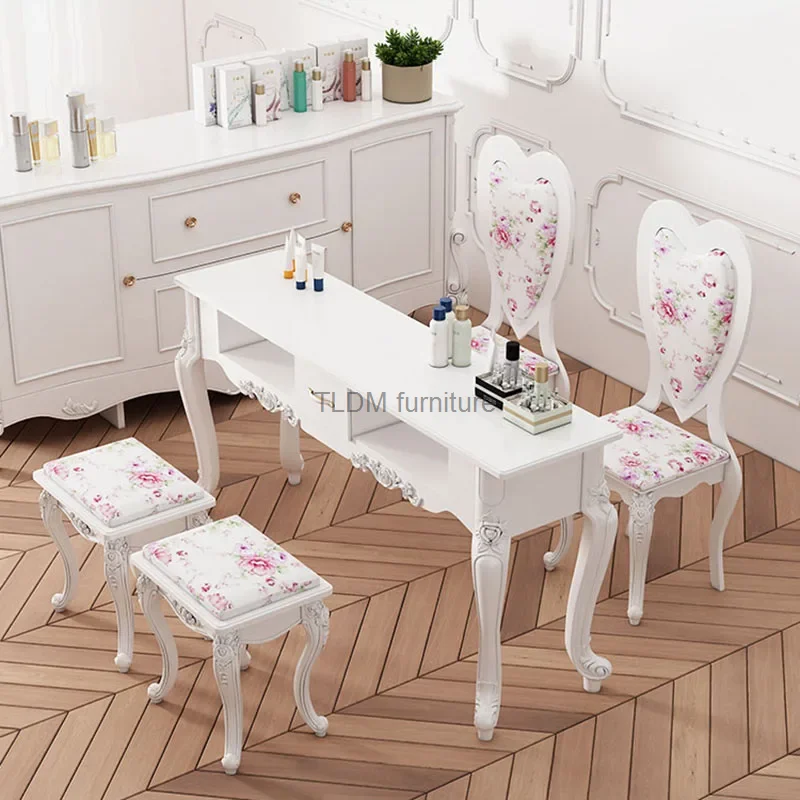 European Single Nail Tables Nail Shop Paint Professional Manicure Table Light Luxury Double Economical Manicure Table for Nails economical jst ten table difference table jst ks12t face difference table taiwan production segment difference table 0 10 0 1