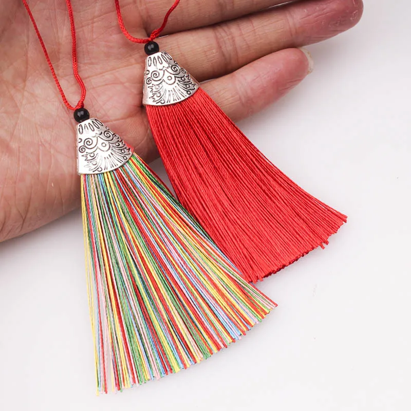 Tassel Fringe Tassel Trim Mini Tassels Silky Floss Tassels Leather Tassels Fluorescent Tassels Tassel Accessories Tassel Decoration 2Pc 8cm Silk Tassel Fringe Pendant Tassel Trim Brush Curtain Decor for Keychain Earring Findings DIY Craft Supplies Jewelry