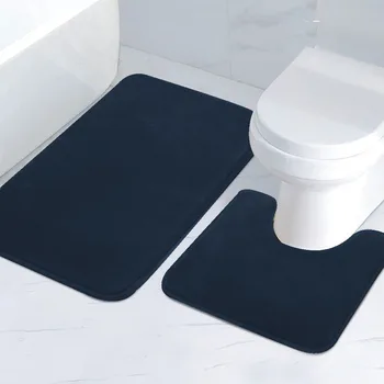Set da due pezzi con tappeto in spugna antiscivolo bibulous da bagno a righe da 2 pezzi, può lavare la decorazione della casa 1