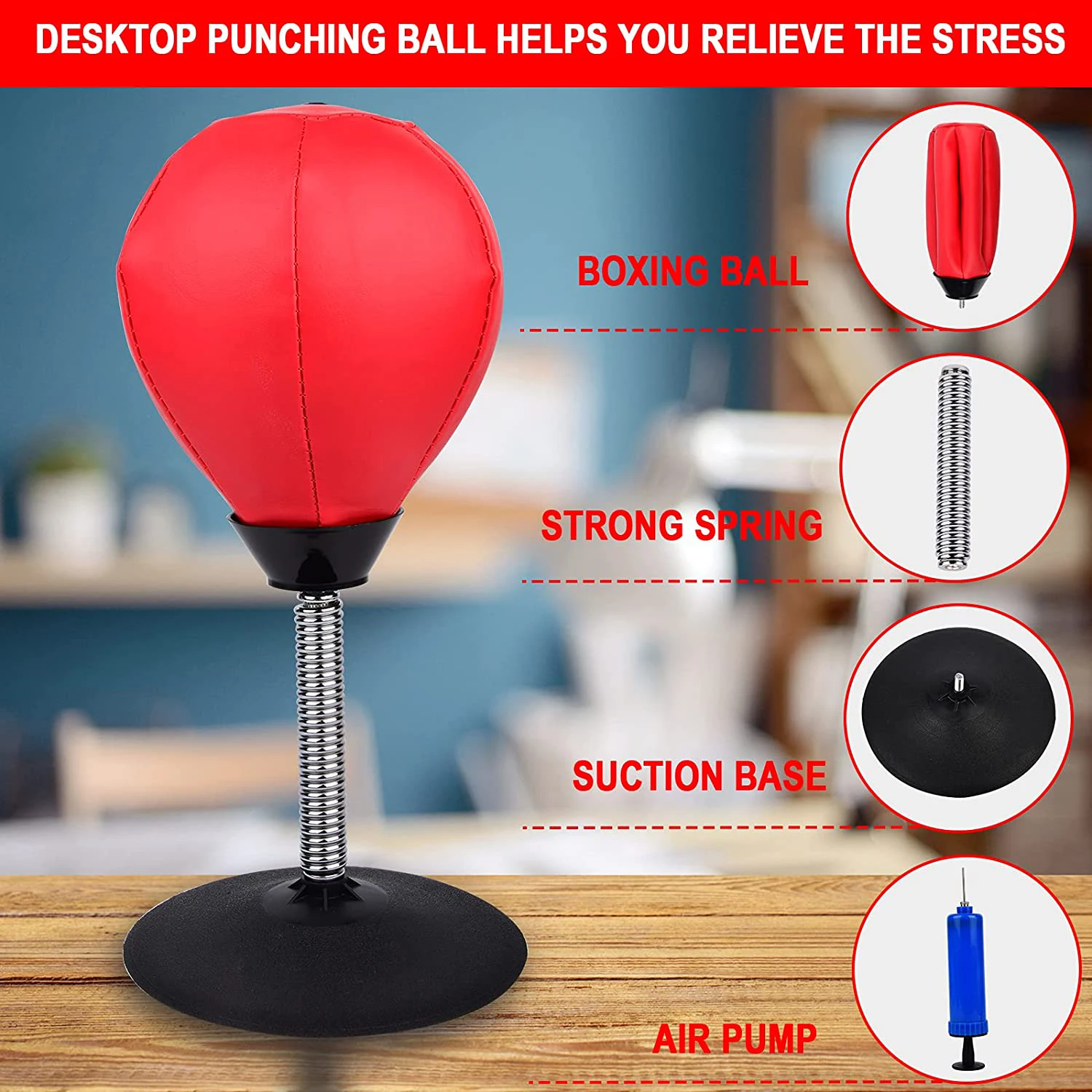 PU Desktop Boxing Ball Stress Relief Fighting Speed Reflex Training Punch Muay Thai MMA Exercise Sports Equipment
