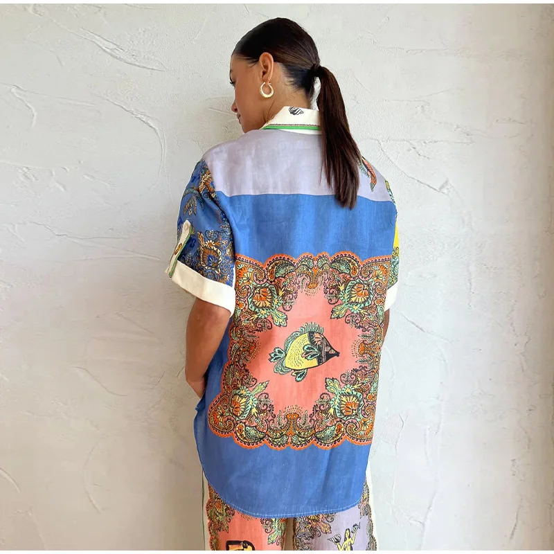 Conjunto Feminino Estampado Manga Curta