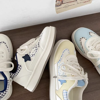 Women's Casual Flat Shoes - Cartoon Decor, Comfortable Breathable Sneakers, Lightweight Summer Campus Shoes for Daily Wear 1