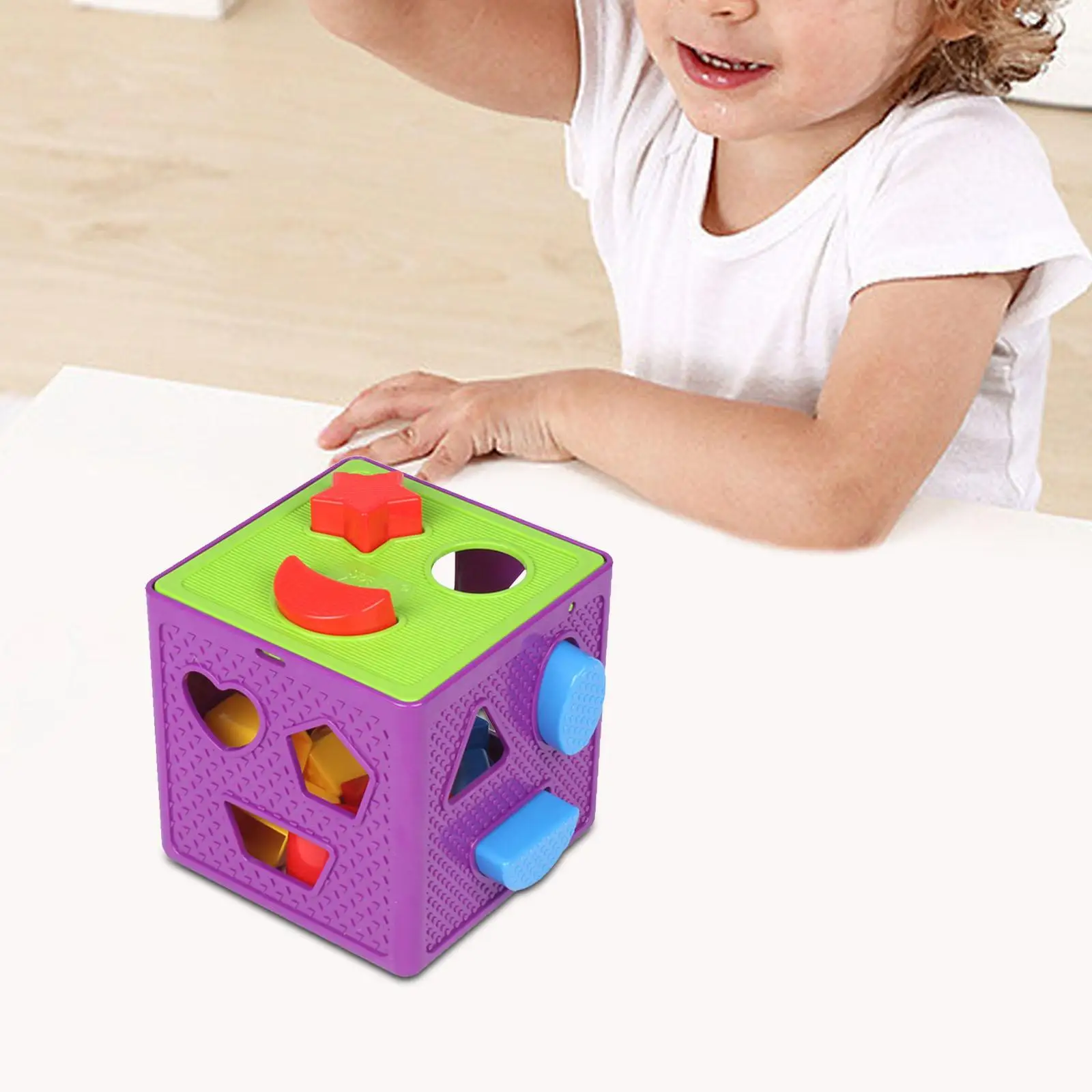 Shape Sorter Toy Shape Sorting Cube Toy Fun Learning Matching Game Geometric Shape Blocks and Sorter Box for Boys Girls Baby
