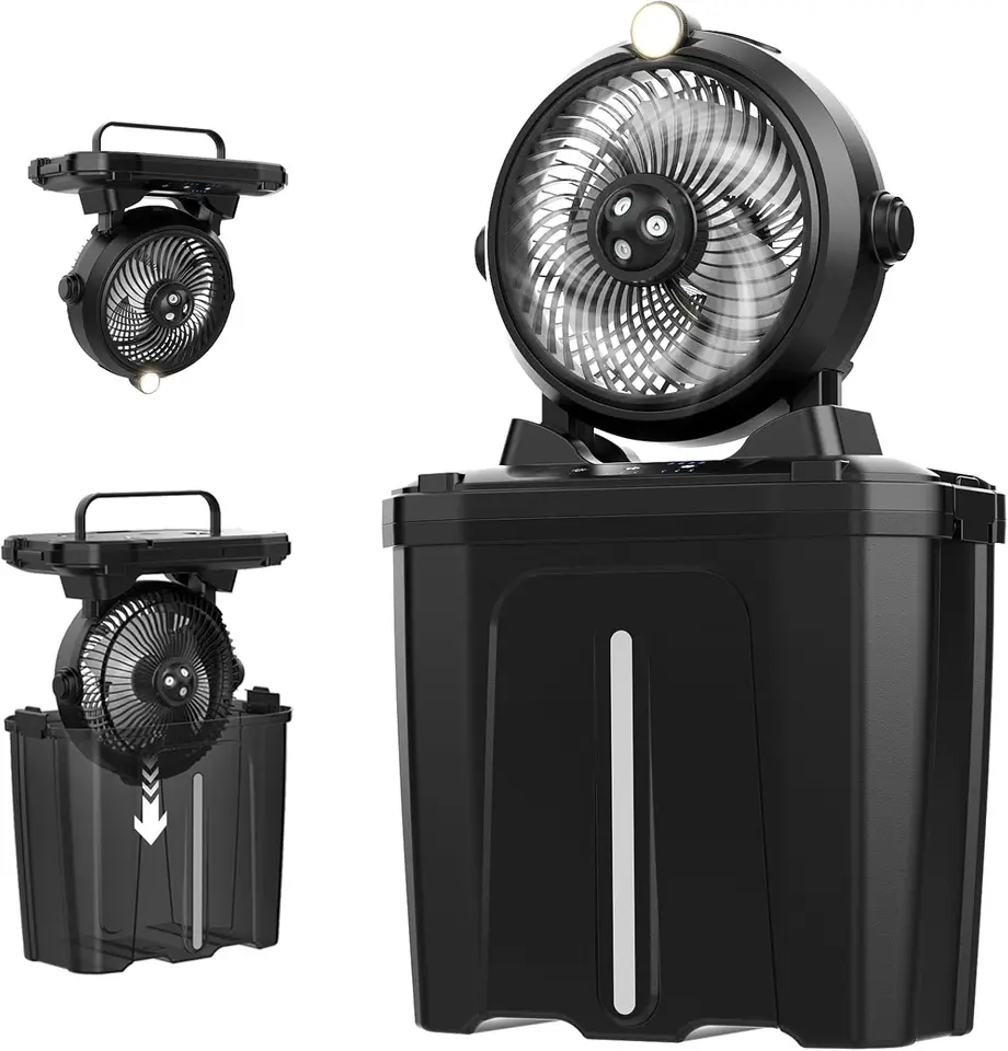 Portable Outdoor Misting Fan with LED Lighting
