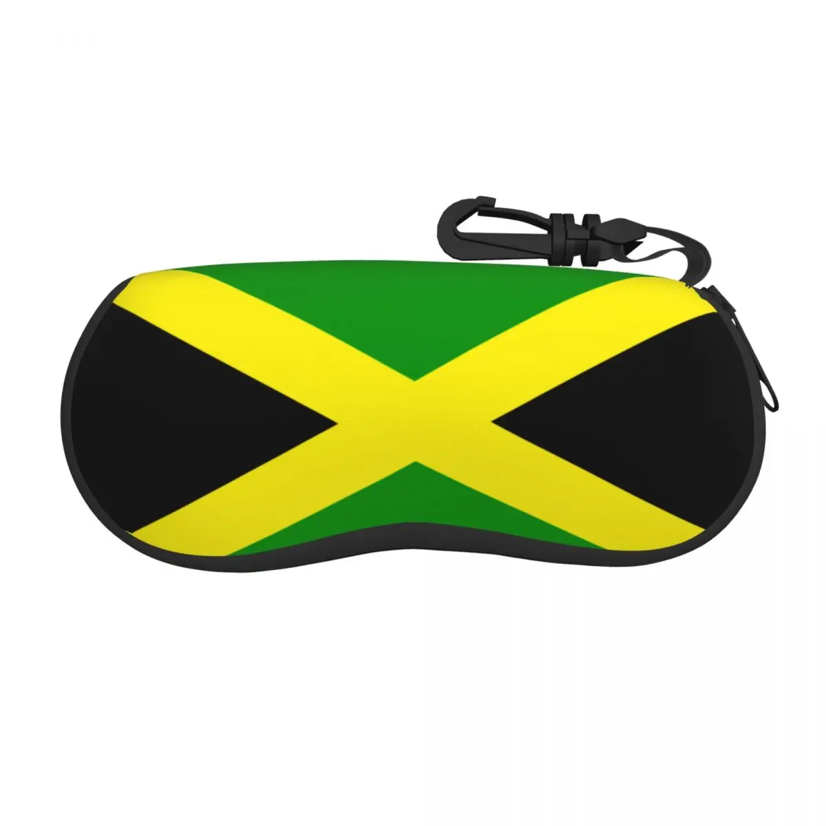 

Jamaican Flag Glasses Case Fashion Zipper Eyewear Box Protector Eye Contacts Case