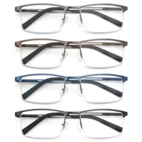 Lunettes de lecture à lumière bleue pour hommes, lecteurs d'ordinateur, monture métallique Anti-éblouissement avec charnière à ressort, Protection UV400, soulagement de la fatigue oculaire 1