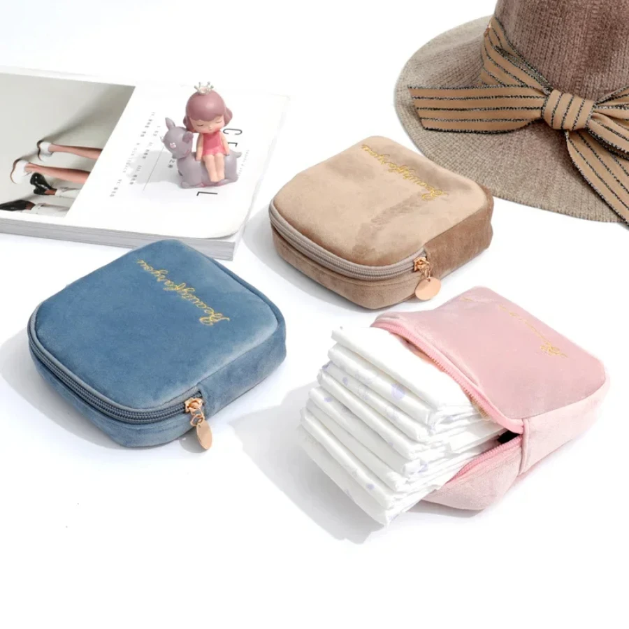 

Cute Portable Sanitary Napkin Storage Bag for Women, Girls Pouch, Cosmetic Makeup Bag, Lipstick Organizer, 1Pc