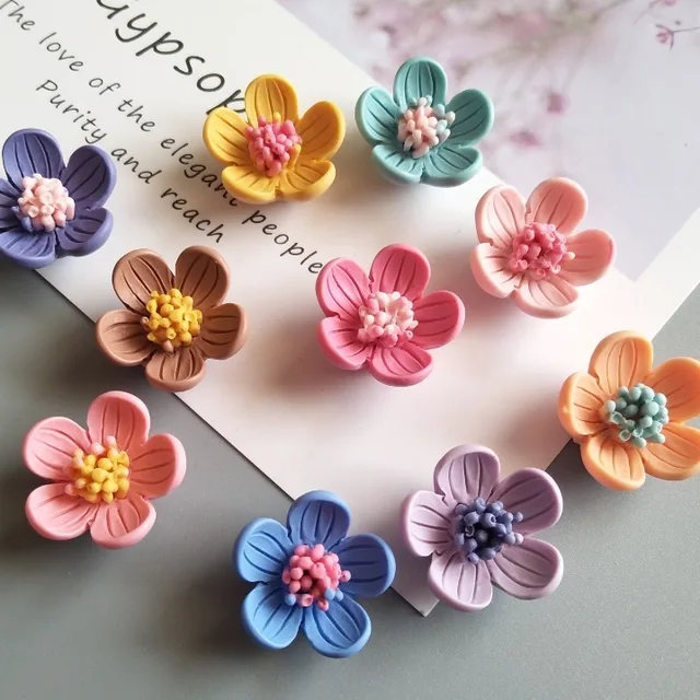 10pcs Candy Flower Frosted Resin Fridge Magnets