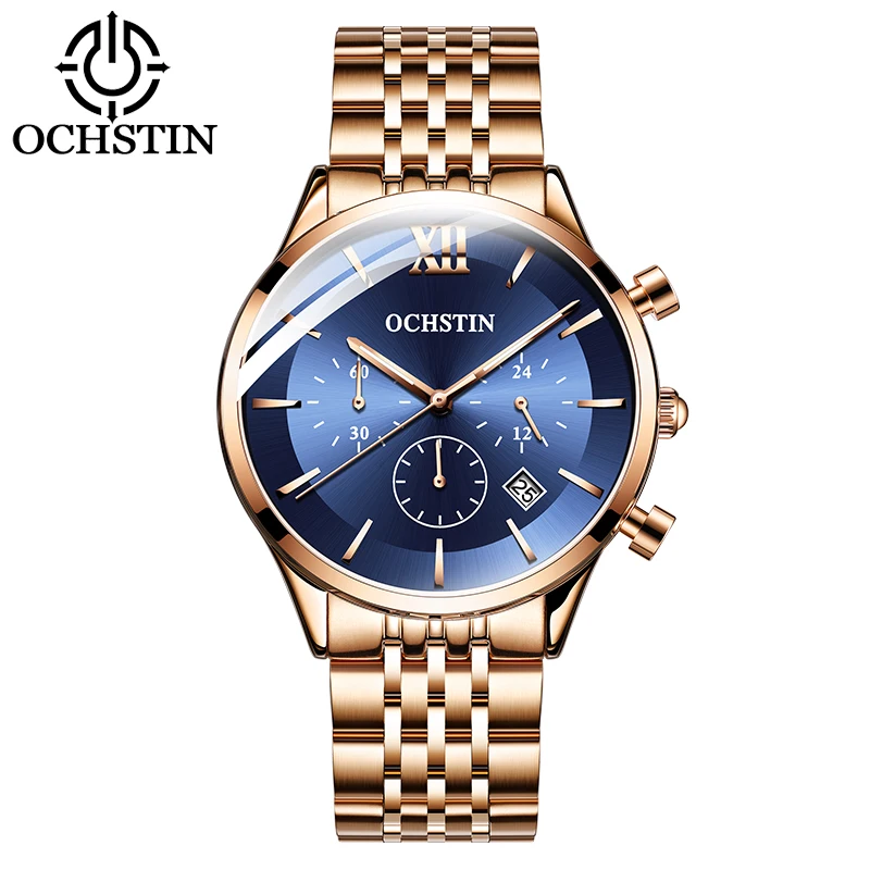 New Men’s Watches Top Brand Big Sport Watch Luxury Men Military Steel Quartz Wrist Watches Chronograph Gold Design Male Clock