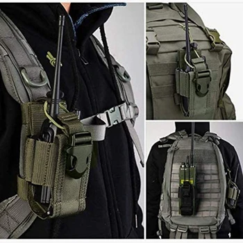 Tactical Walkie Talkie Holder Bag Molle Radio Pouch Nylon Waist Pack Pocket Pendant Pouch Hunting Accessories 2