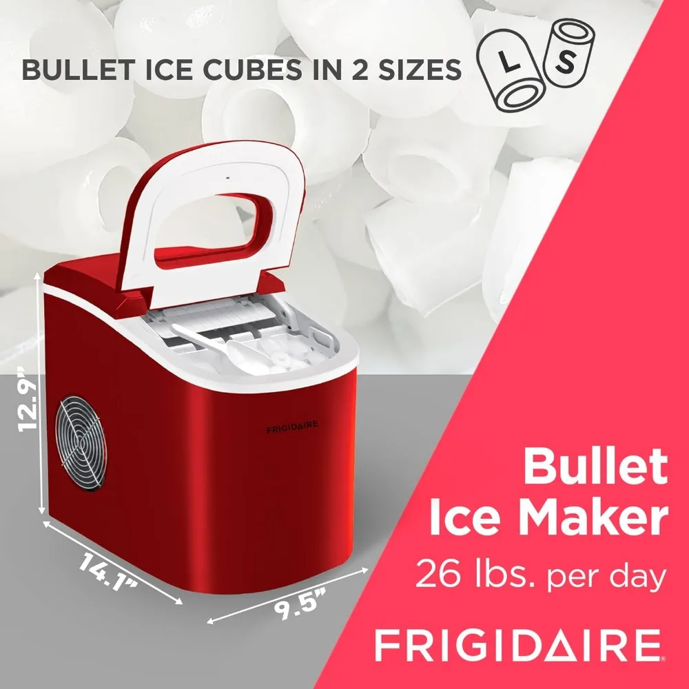 EFIC101-BLACK Portable Compact Maker 26 lb per Day Ice Making Machine Black