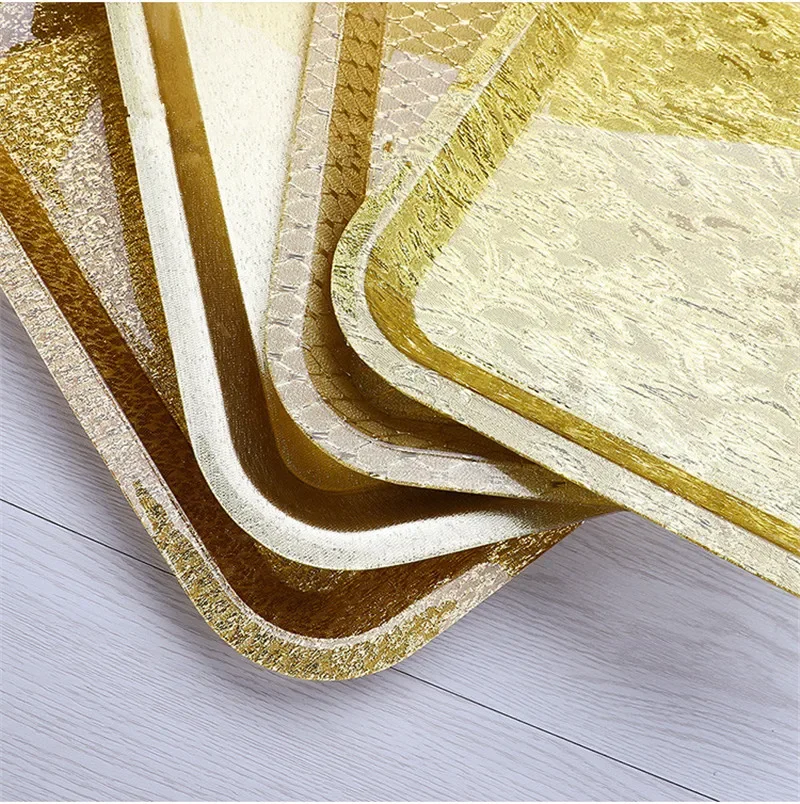 Acrylic golden rectangle plastic Hotel KTV plate Storage tray japanese snack foods serving platter tray gold tray decoration 5
